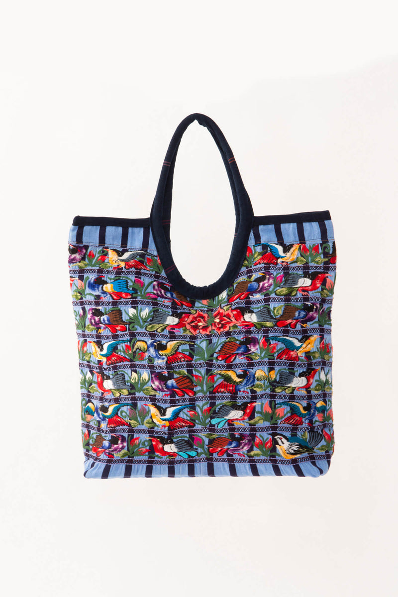 Grand sac Tapiz Santiago Atitlán avec motif oiseau