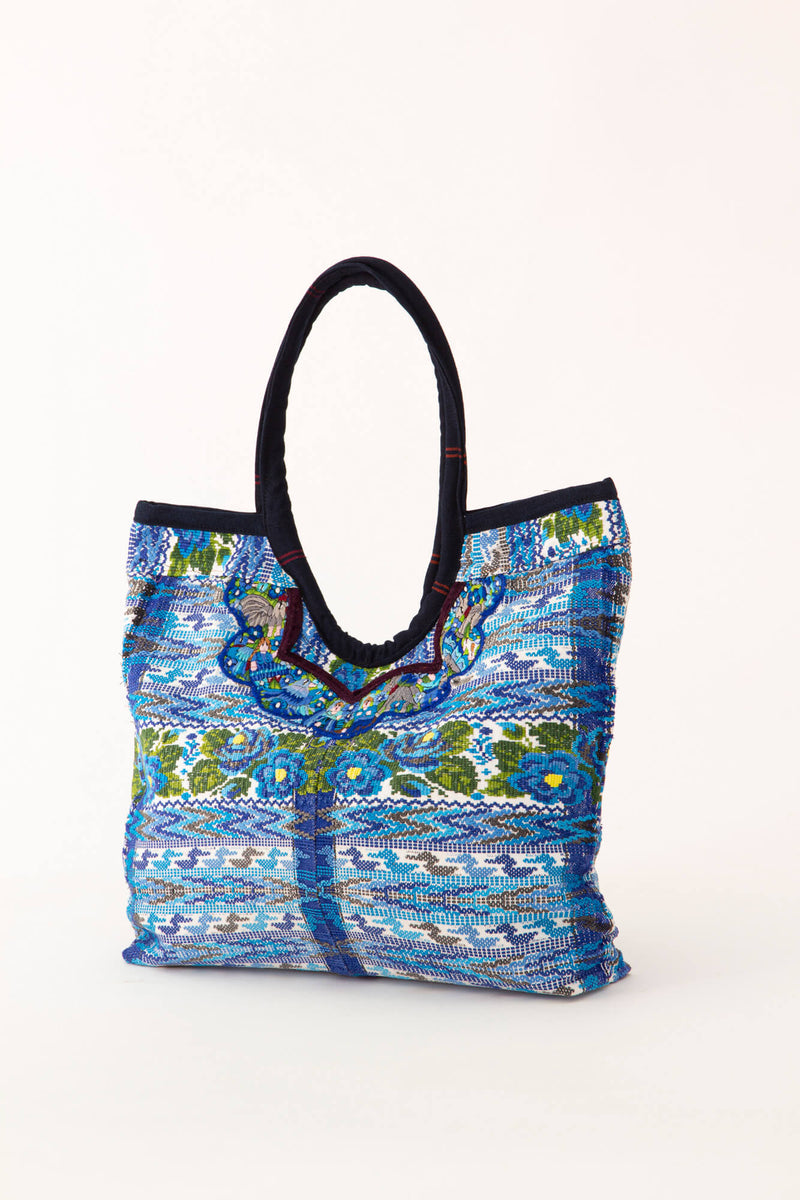 Sac Huipil Moyen Bleu Tecpán