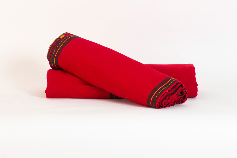 Couvre-lit ou nappe Zacualpa rouge moyen