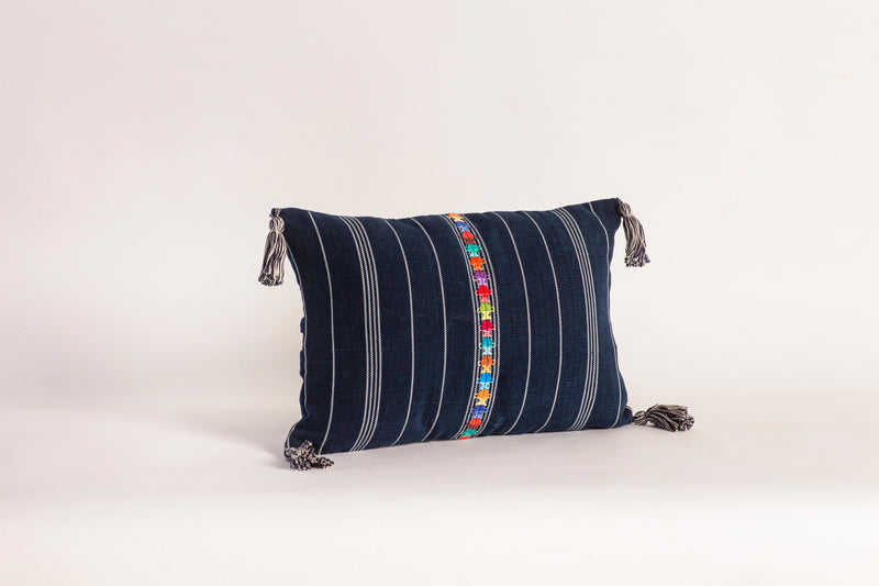 Coussin Rectangulaire Brodé Coupe bleue