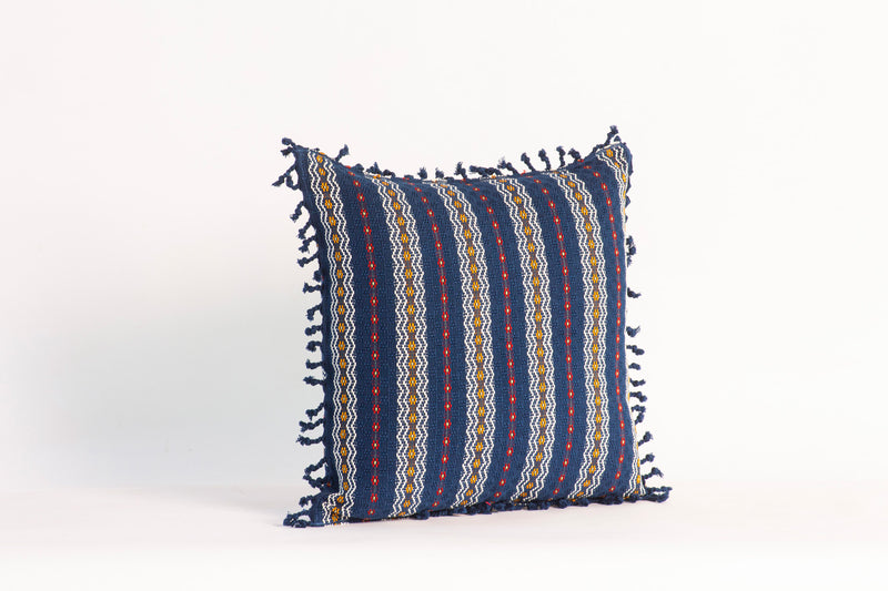 Coussin Rio Blanco de San Marcos avec un design bleu