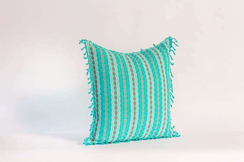 Coussin Río Blanco de San Marcos au design bleu clair