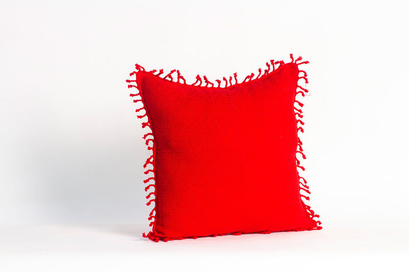 Coussin rouge uni Rio Blanco de San Marcos