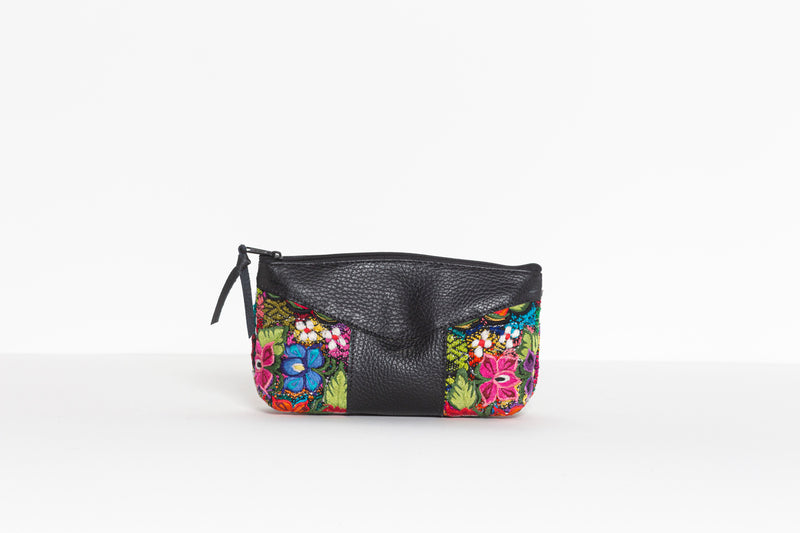 Trousse de toilette en cuir multicolore