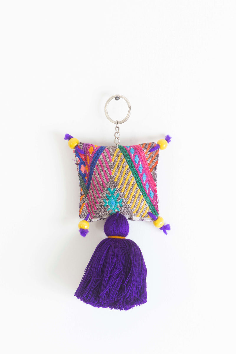 Porte-clés Huipil violet